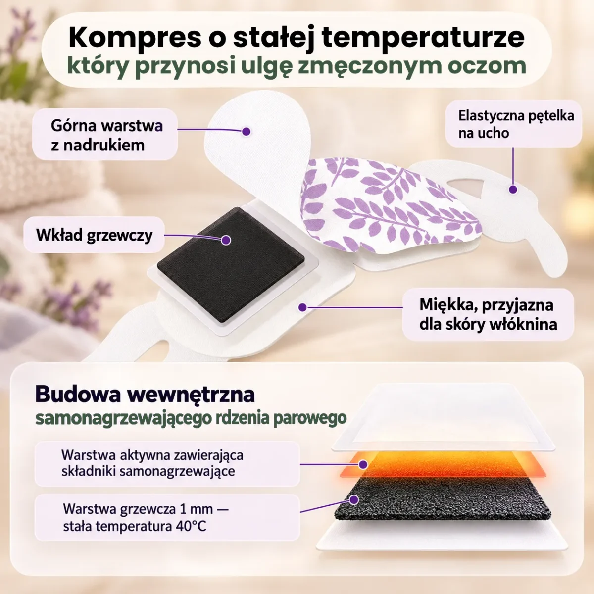 Dovlo Atamaru - Parowe Samonagrzewające Maseczki Na Oczy - Lawenda