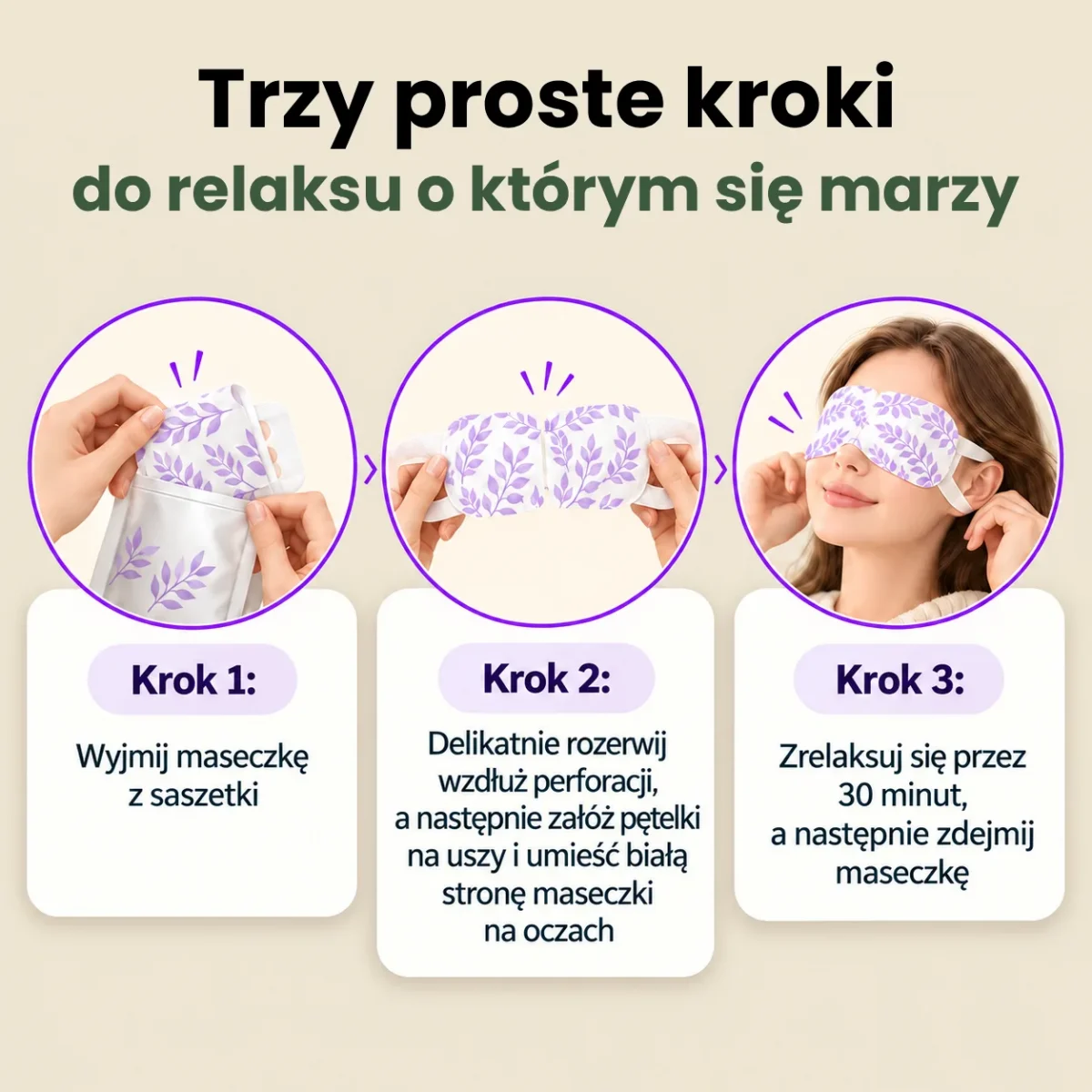 Dovlo Atamaru - Parowe Samonagrzewające Maseczki Na Oczy - Lawenda